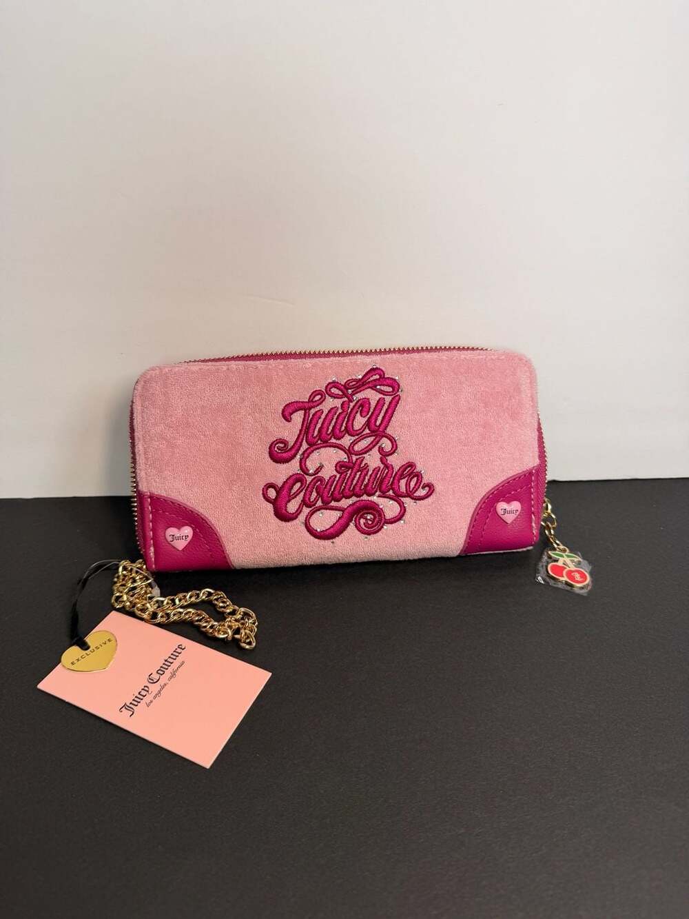 Juicy Couture Sugar Rush Large Zip Around Wallet Flamingo Pink